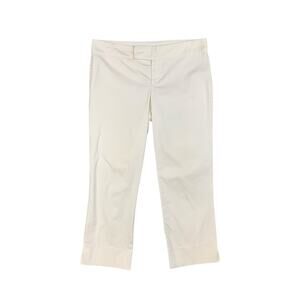 Lilly Pulitzer Pants Womens 8 White Palm Beach Fit Mid Rise Pocket Stretch Capri